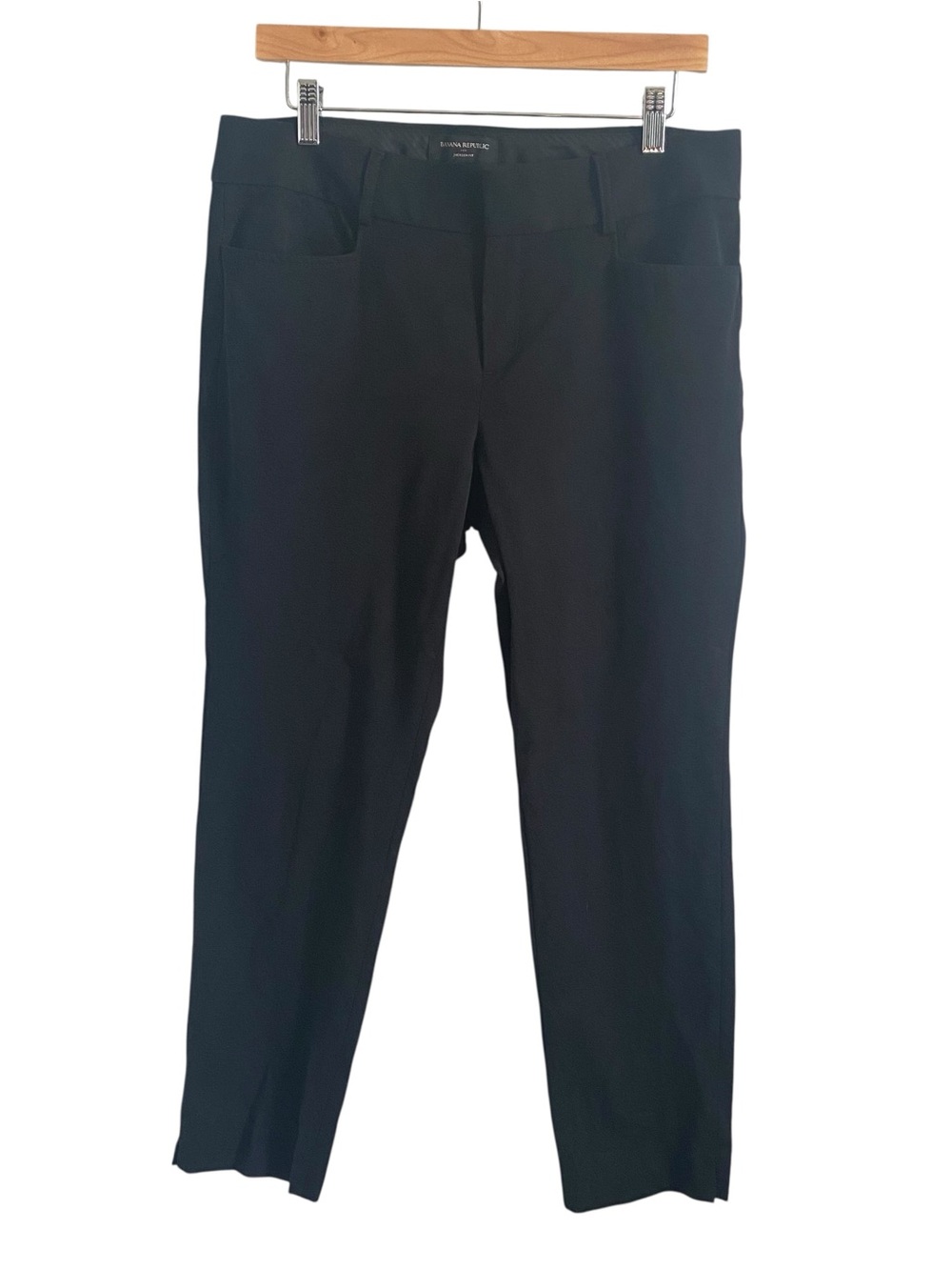 Banana Republic Black Midrise Ankle Office Siren Dress Pants Jackson Fit Size 10